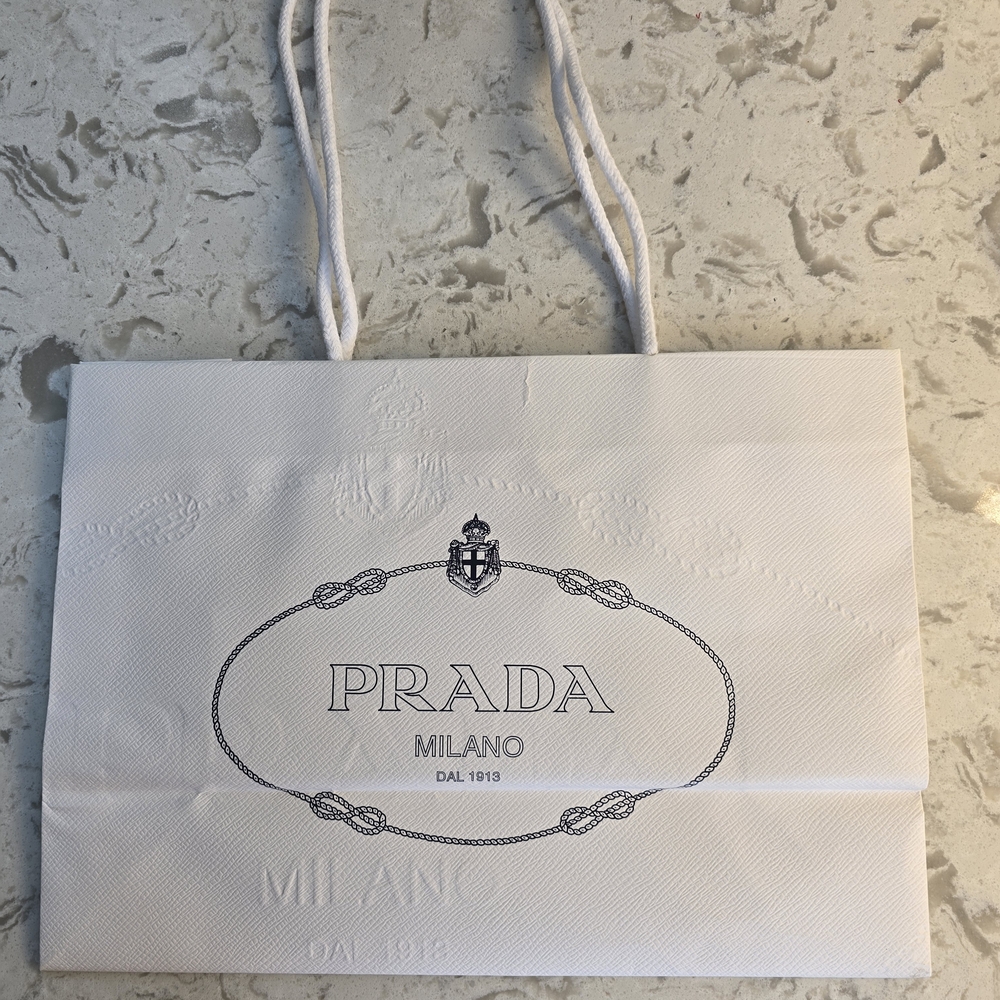 Prada White Milano Shopping Bag